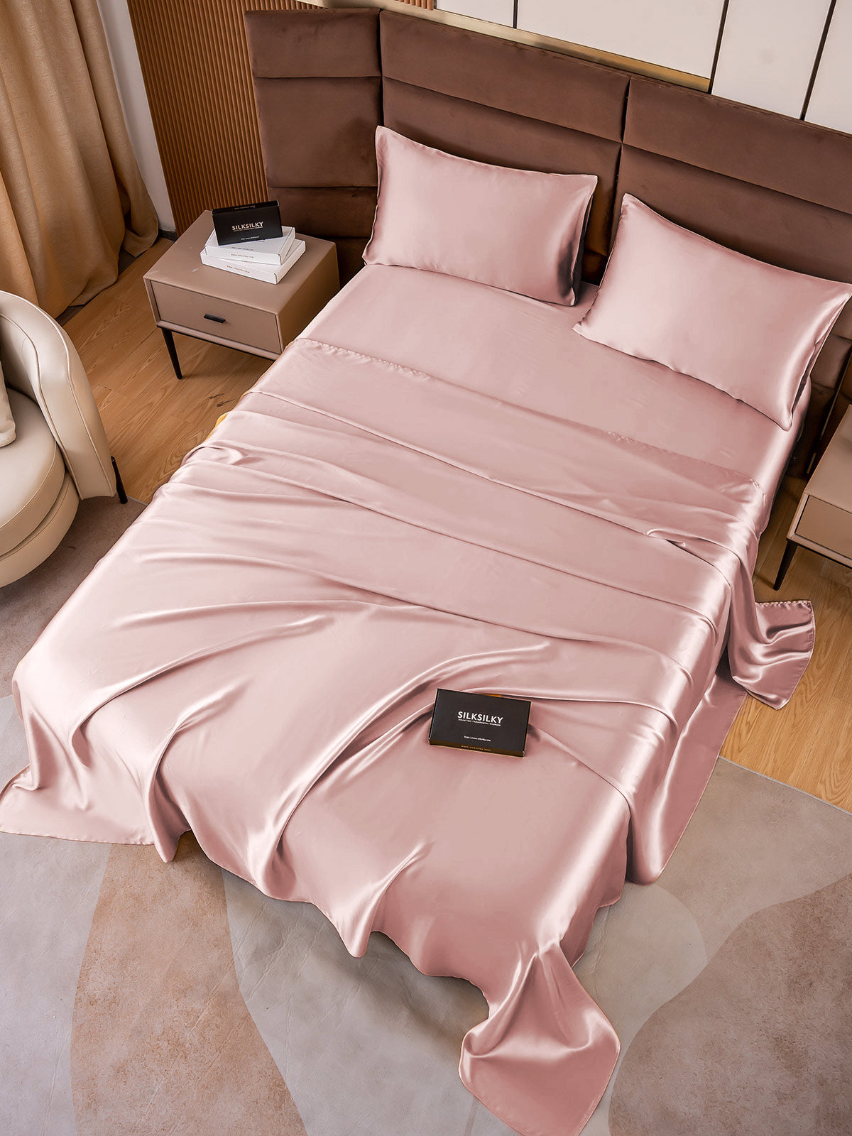 [Vaalean Mauve] SilkSilky-FI 19Momme Bedding Set 004