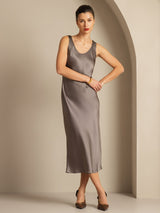 [Tumma Khaki] SilkSilky-FI Sleeveless Mekko 003