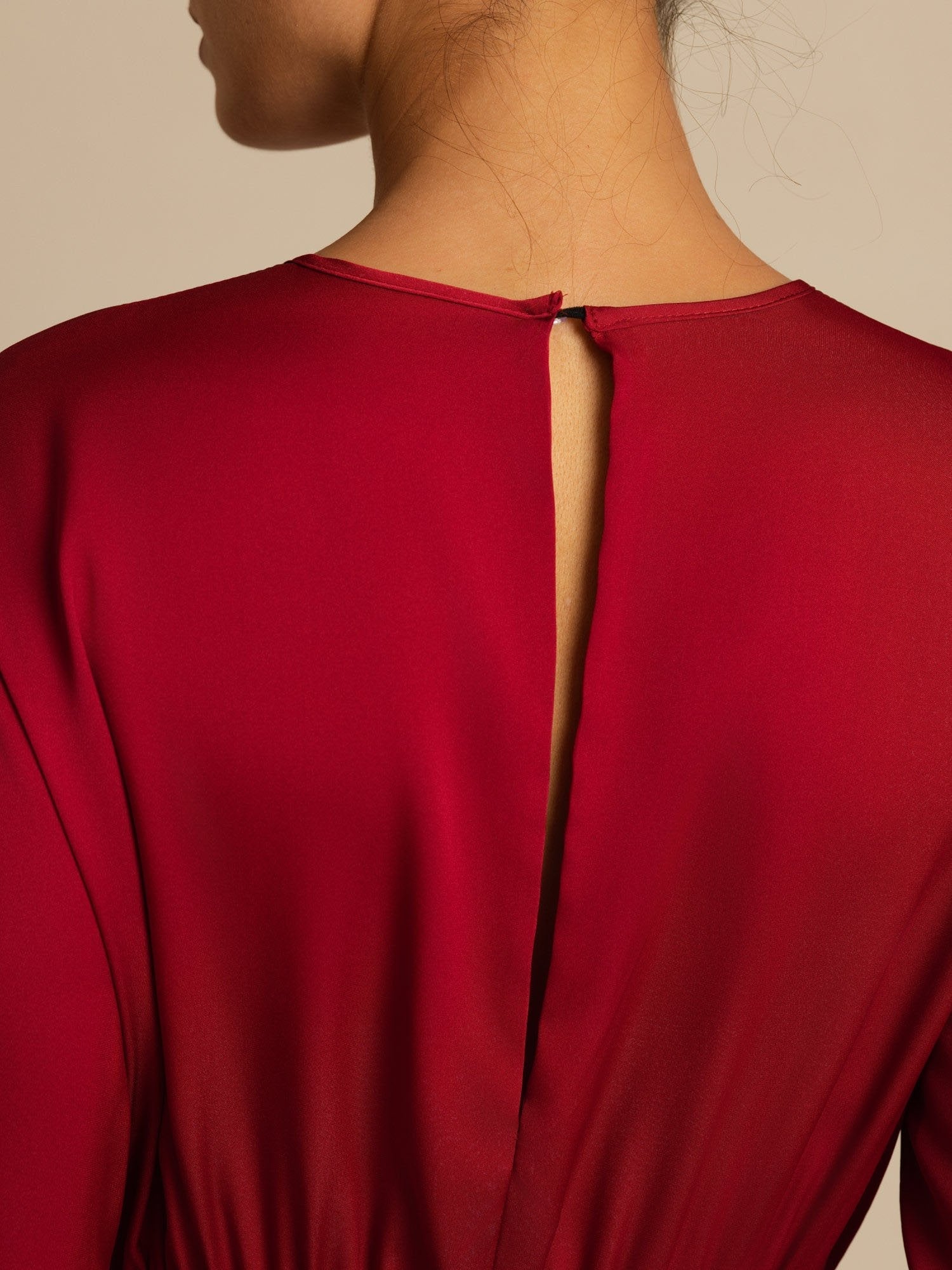 [Viini] SilkSilky-FI 19Momme Silkki Pitkähihainen Pyöreä Pääntie Mekko 004