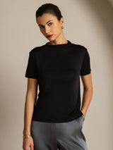 [Musta] SilkSilky-FI Short Sleeve Naisten T-paita 001