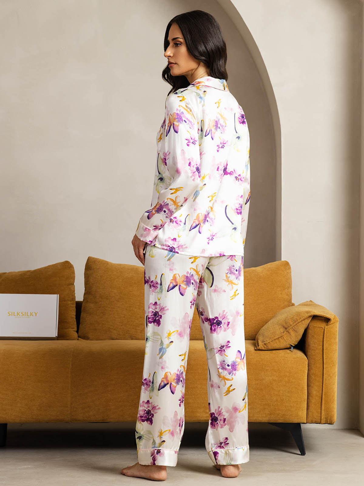 [Akvarellikukat] SilkSilky-FI Womens Pajamas 002