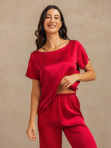 [Viini] SilkSilky-FI 19Momme Naisten Pyjamat 008