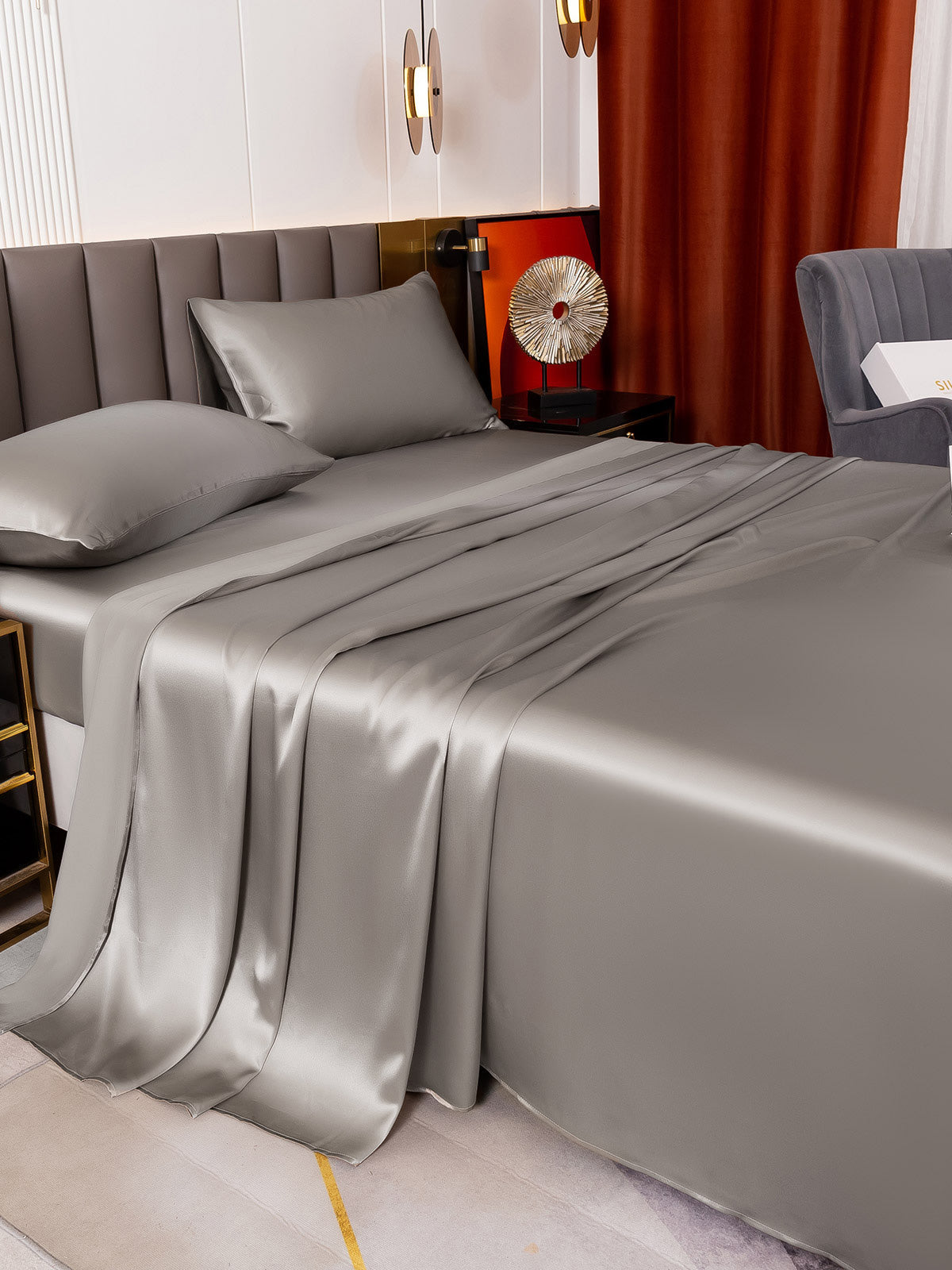 [Harmaa] SilkSilky-FI 19Momme Bedding Set 003