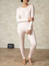 [Vaalea Pinkki] SilkSilky-FI Long Sleeve Round Neck Naisten Pitkät Alusvaatteet 004