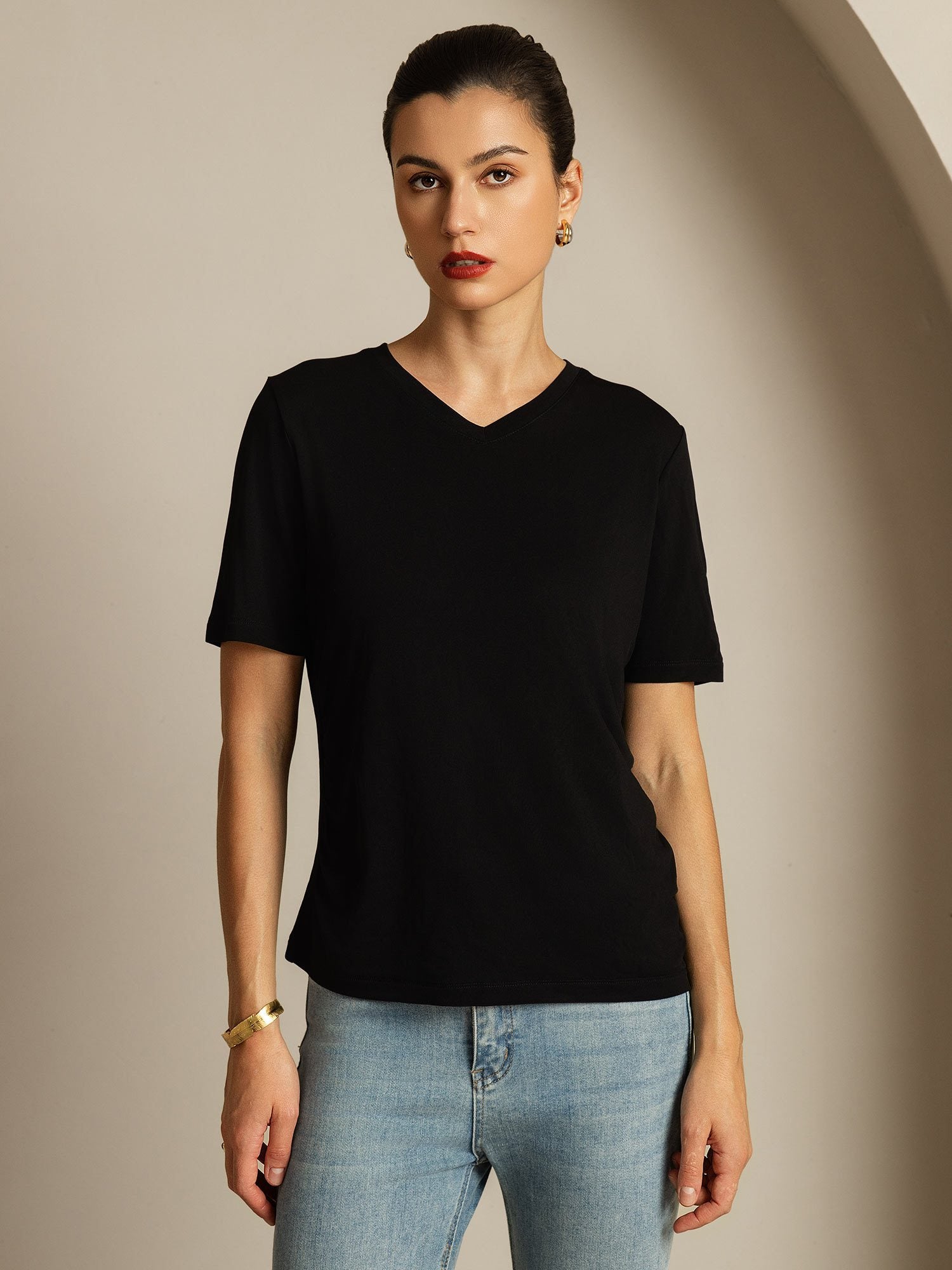 [Musta] SilkSilky-FI Womens T-Shirt 005