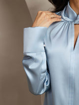 [Harmaansininen] SilkSilky-FI Long Sleeve Keyhole Neck Naisten Puserot 004