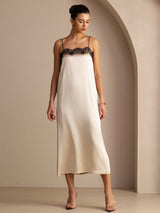 [Riisibeige] SilkSilky-FI Spaghetti Strap Square Neck Mekko 006