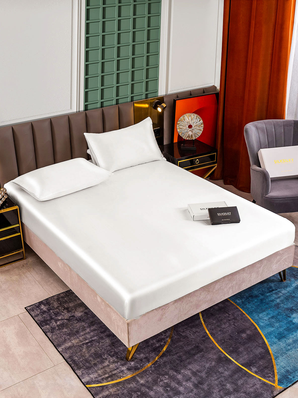 [Valkoinen] SilkSilky-FI 25Momme Bedding Set 001
