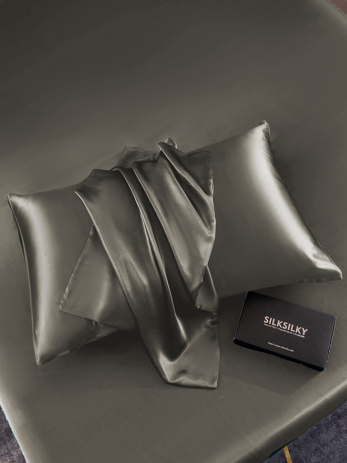 [Tumman Harmaa] SilkSilky-FI 22Momme Pillowcase 004