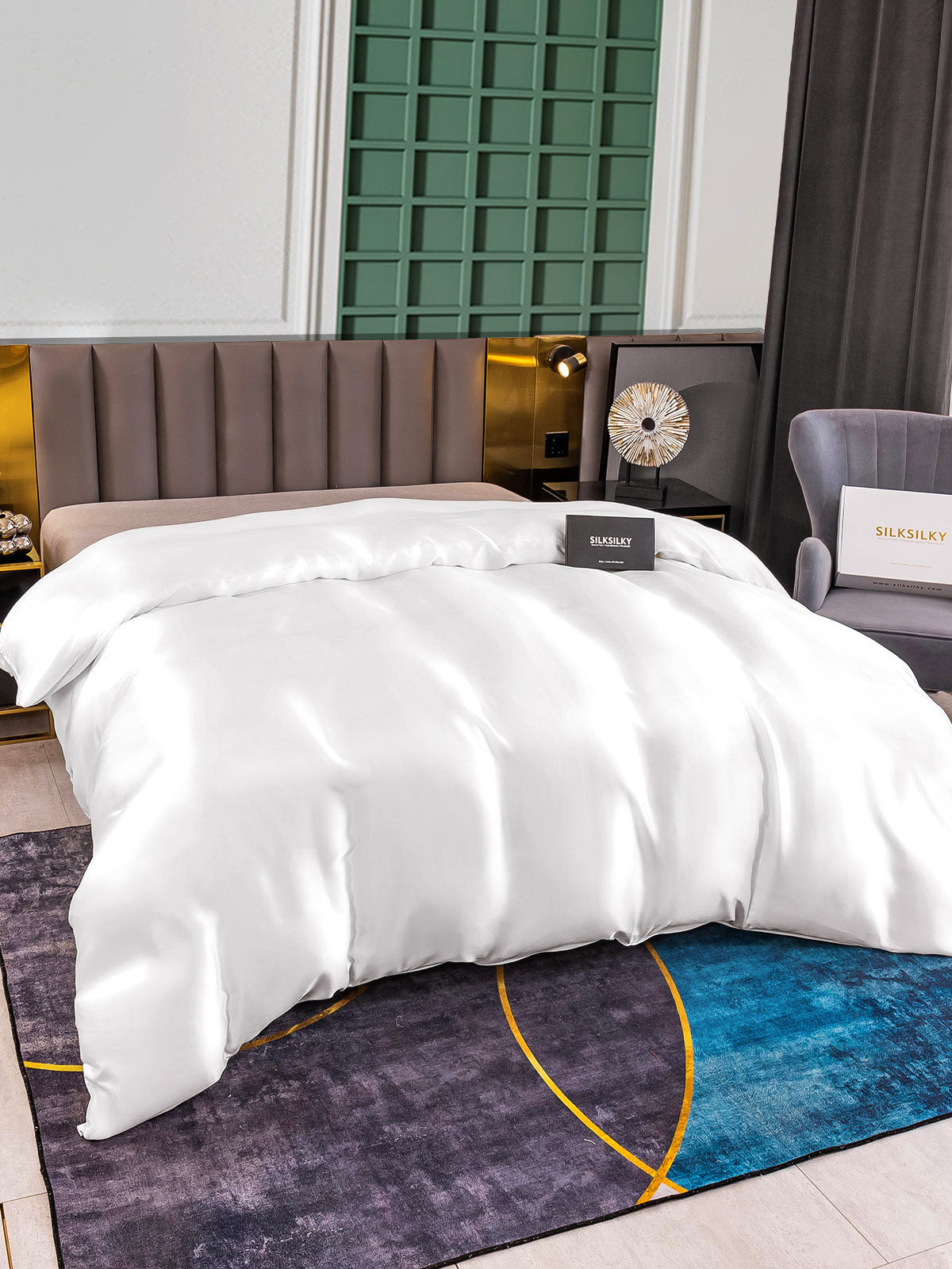 [Valkoinen] SilkSilky-FI 25Momme Duvet Cover 002