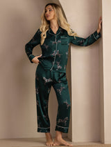 [Smaragdi Seepra] SilkSilky-FI Long Sleeve Lapel Collar Naisten Pyjamat 007