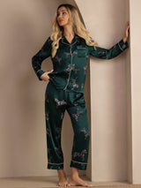 [Smaragdi Seepra] SilkSilky-FI Long Sleeve Lapel Collar Naisten Pyjamat 007