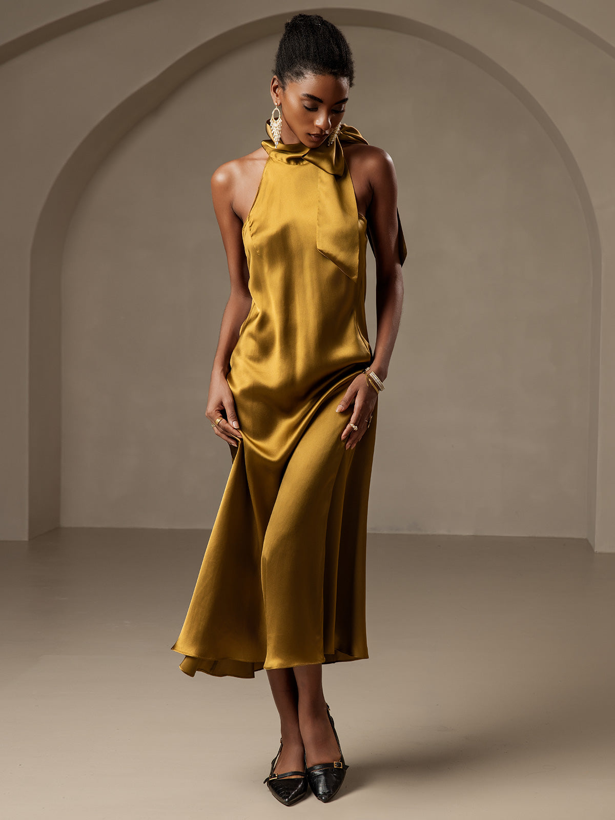 [Ruskea] SilkSilky-FI 19Momme Dress 005