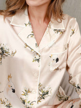 [Vaalea Pinkki] SilkSilky-FI Long Sleeve Notkokaulus Naisten Pyjamat 006