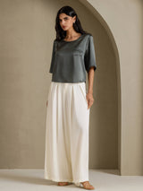 [Tumman Harmaa] SilkSilky-FI Half Sleeve Naisten T-paita 007