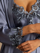 [Teräksensininen] SilkSilky-FI Womens Pajamas 004