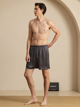 [Musta Ginkgo] SilkSilky-FI Men's Sleep Shorts 006