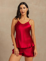 [Viini] SilkSilky-FI Spagettihihna V Neck Camisole Setti 001
