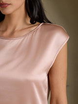 [Toscana] SilkSilky-FI Cap Sleeve Round Neck Naisten T-paita 004