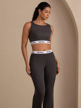[Harmaa] SilkSilky-FI Sleeveless Crew Neck Women's Outfit Sets 003