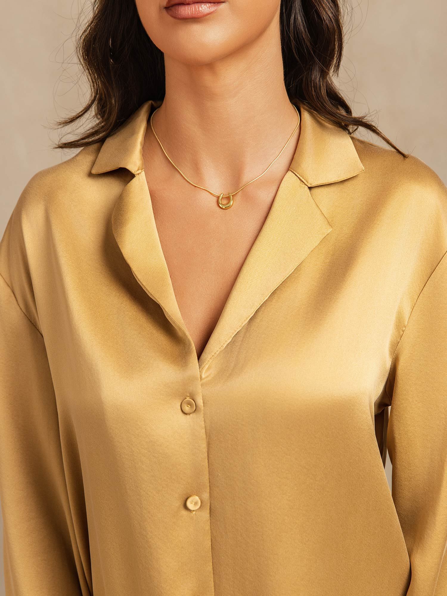 [Tan] SilkSilky-FI 19Momme Womens Pajamas 004