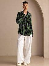 [Musta Sammal] SilkSilky-FI Long Sleeve Lapel Collar Pusero 005
