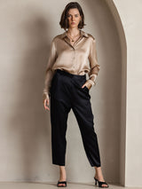 [Samppanja] SilkSilky-FI Long Sleeve Lapel Collar Naisten paita 003