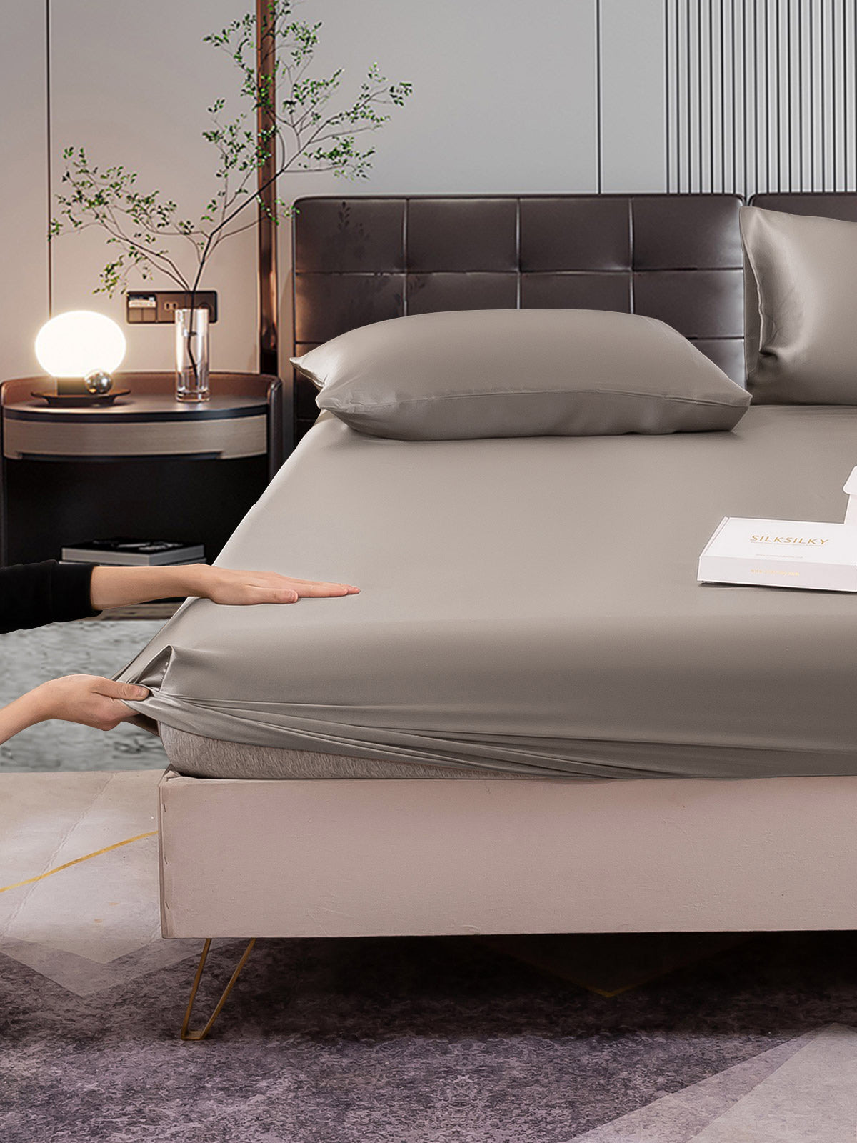 [Harmaa] SilkSilky-FI 22Momme Bedding Set 006