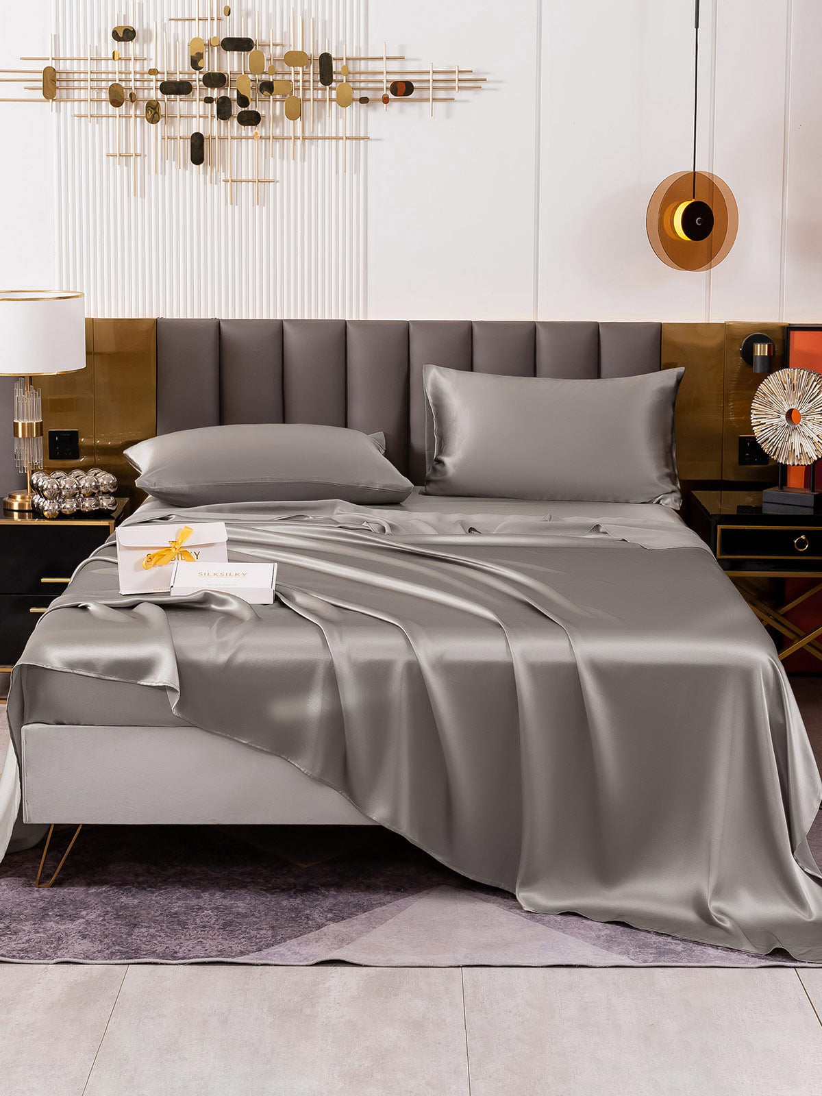 [Harmaa] SilkSilky-FI 19Momme Bedding Set 002