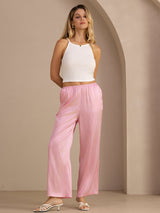 [Vaaleanpunainen Liituraita] SilkSilky-FI Womens Pants 006