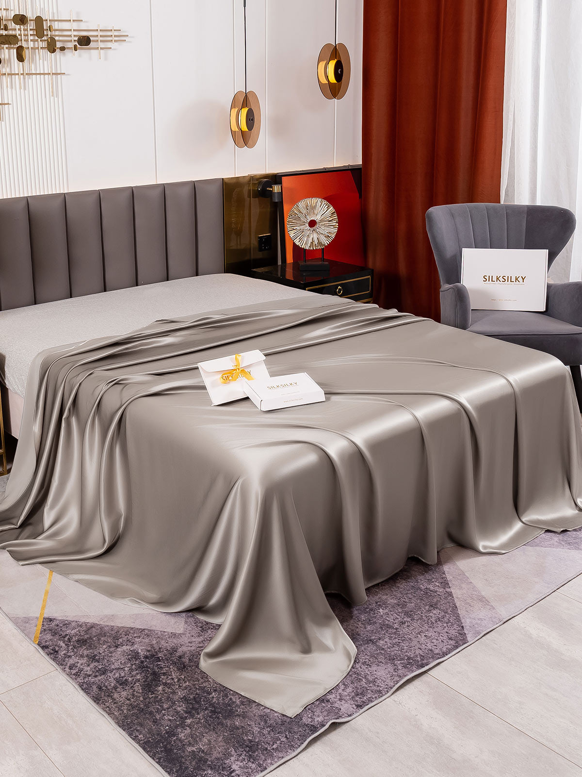 [Harmaa] SilkSilky-FI 19Momme Sheet 001