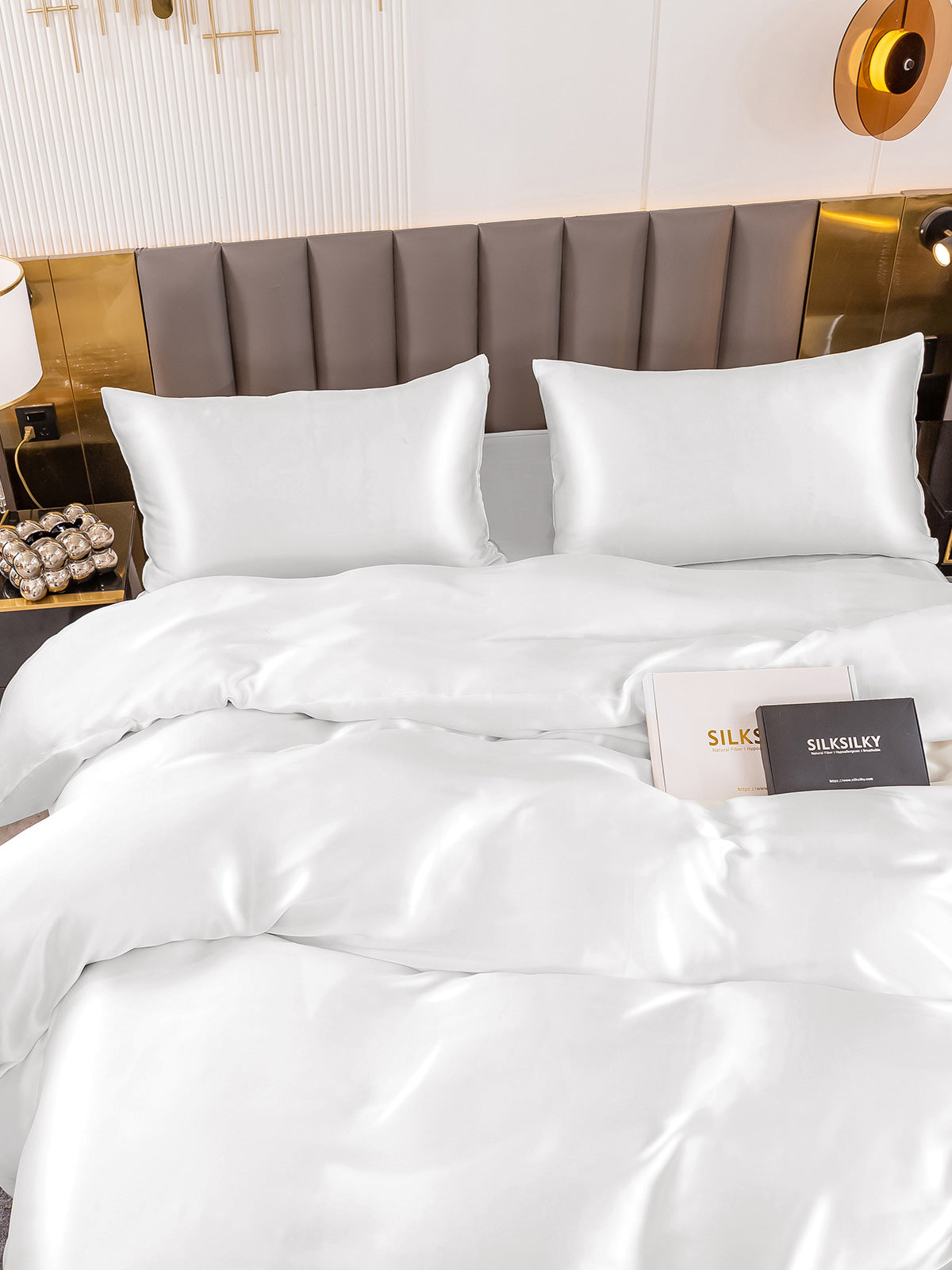 [Valkoinen] SilkSilky-FI 19Momme Bedding Set 004