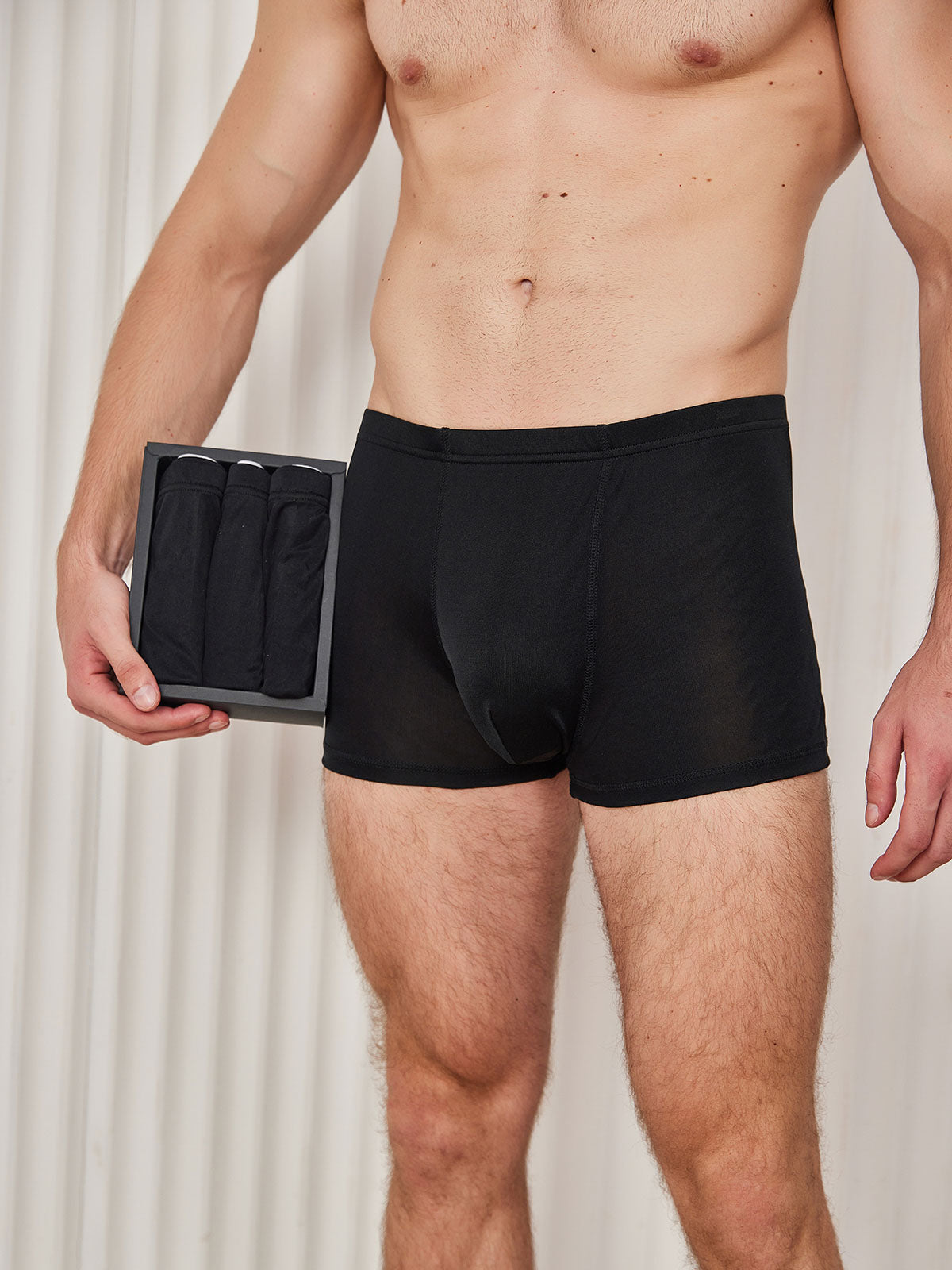 [Musta] SilkSilky-FI Mens Underwear 001