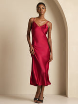 [Viini] SilkSilky-FI Spaghetti Strap V Neck Mekko 003
