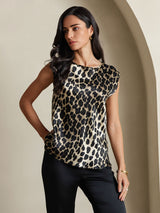 [Leopardi] SilkSilky-FI 19Momme Womens T-Shirt 005