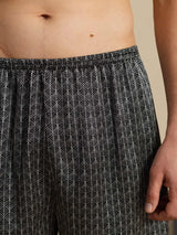 [Musta Ginkgo] SilkSilky-FI Men's Sleep Shorts 005