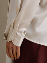 [Vaalean Harmaa] SilkSilky-FI Long Sleeve Tie Neck Naisten Puserot 005