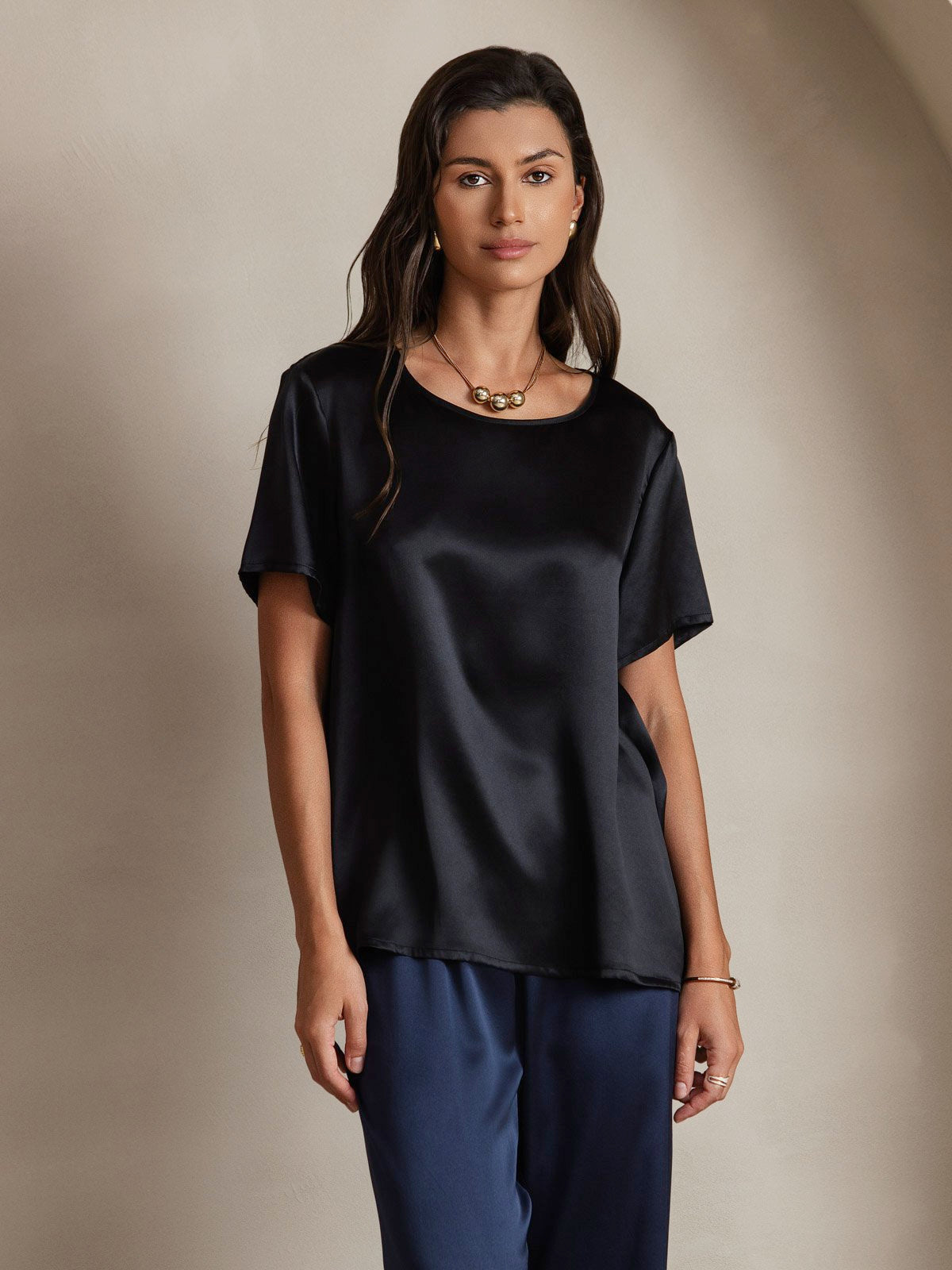 SilkSilky-FI Womens T-Shirt Musta 001