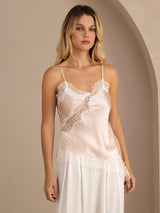 [Pinkki] SilkSilky-FI Spaghetti Strap V Neck Camisole Top 001