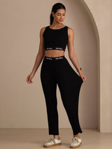 [Musta] SilkSilky-FI Sleeveless Crew Neck Women's Outfit Sets 006