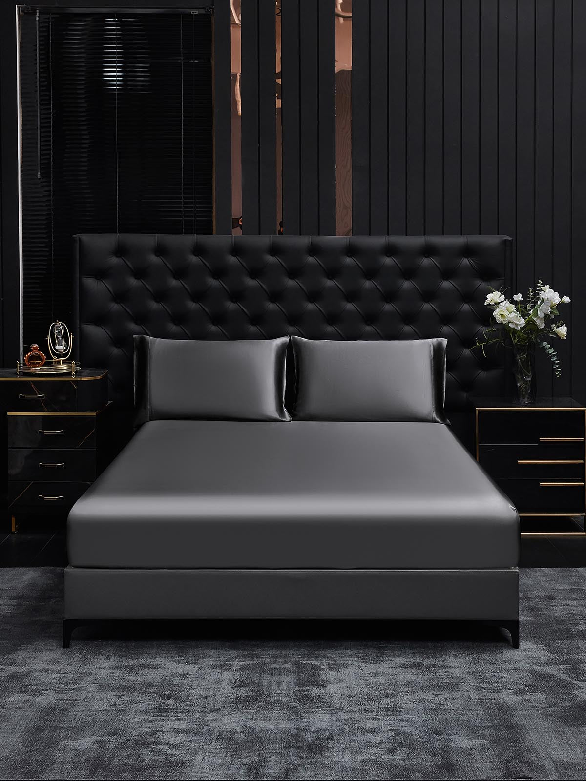 [Tumman Harmaa] SilkSilky-FI 19Momme Bedding Set 002