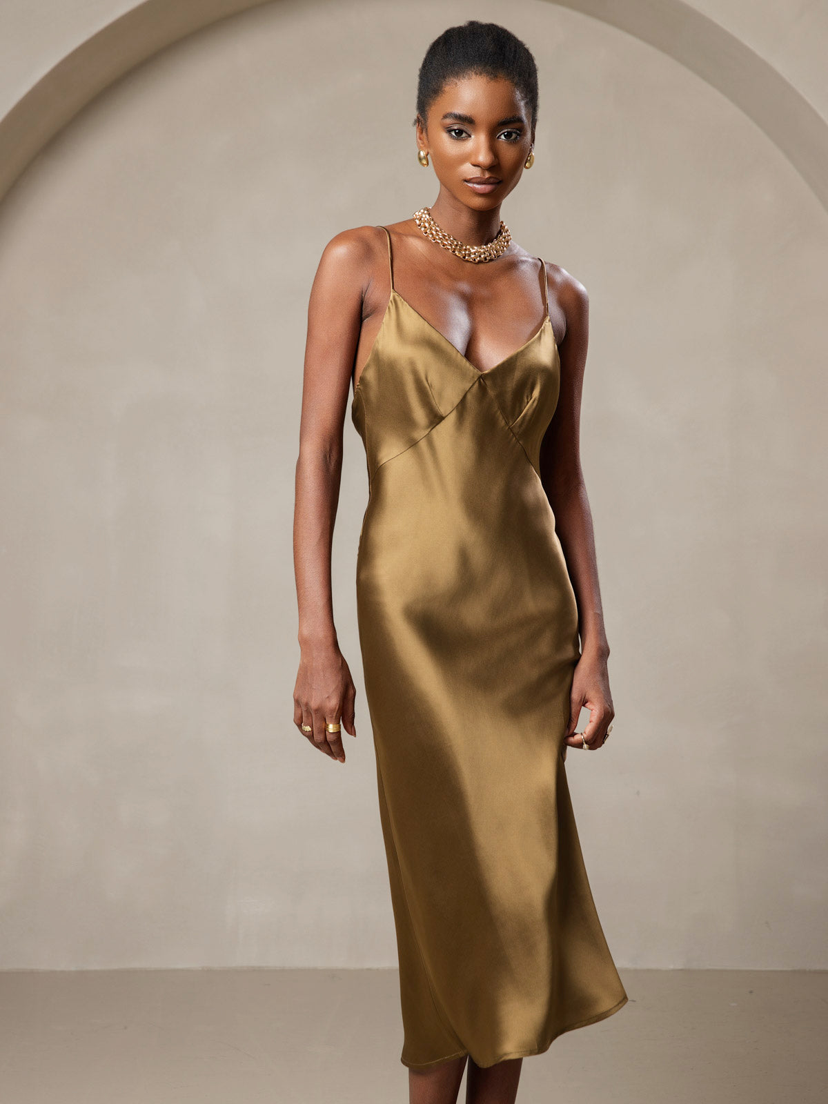 [Ruskea] SilkSilky-FI 19Momme Dress 005
