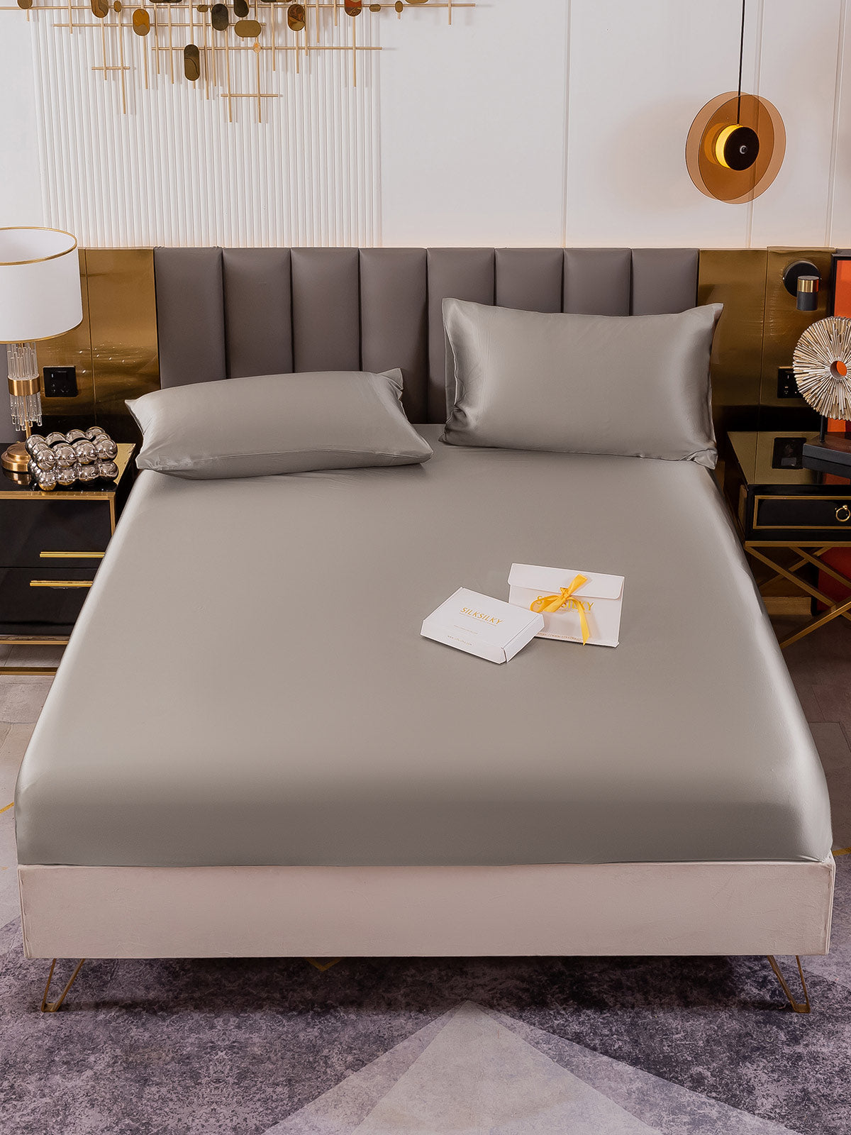 [Harmaa] SilkSilky-FI 19Momme Bedding Set 002
