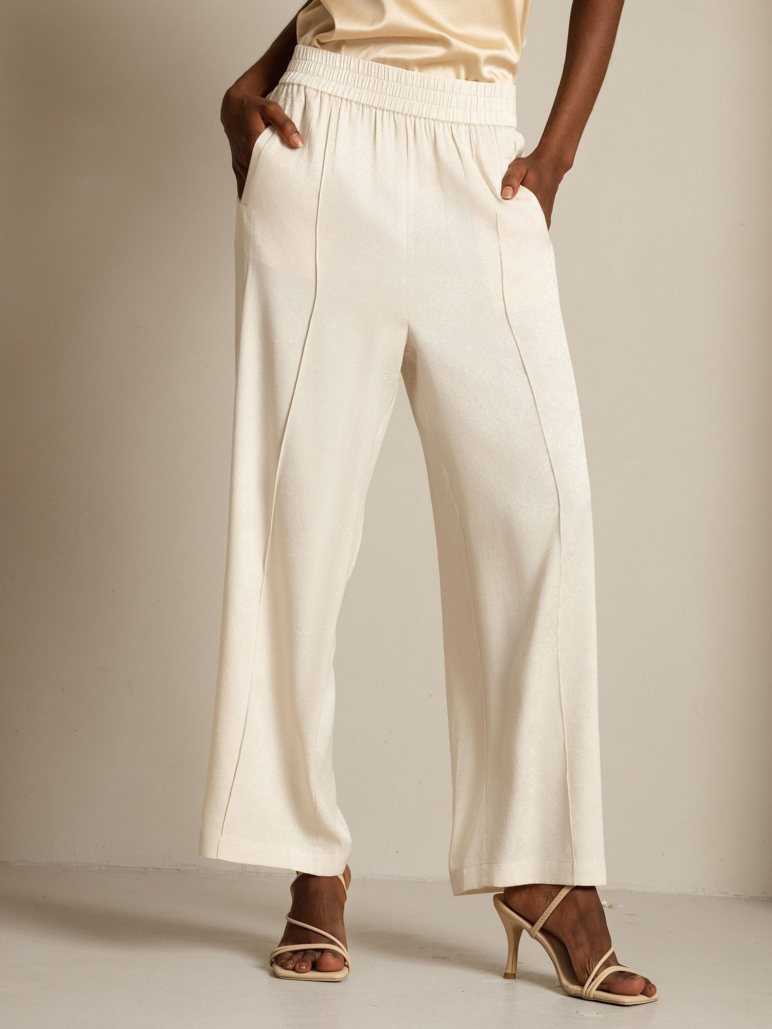 [Beige] SilkSilky-FI 22Momme Womens Pants 003,