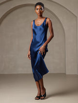 [Tummansininen] SilkSilky-FI Sleeveless Mekko 006