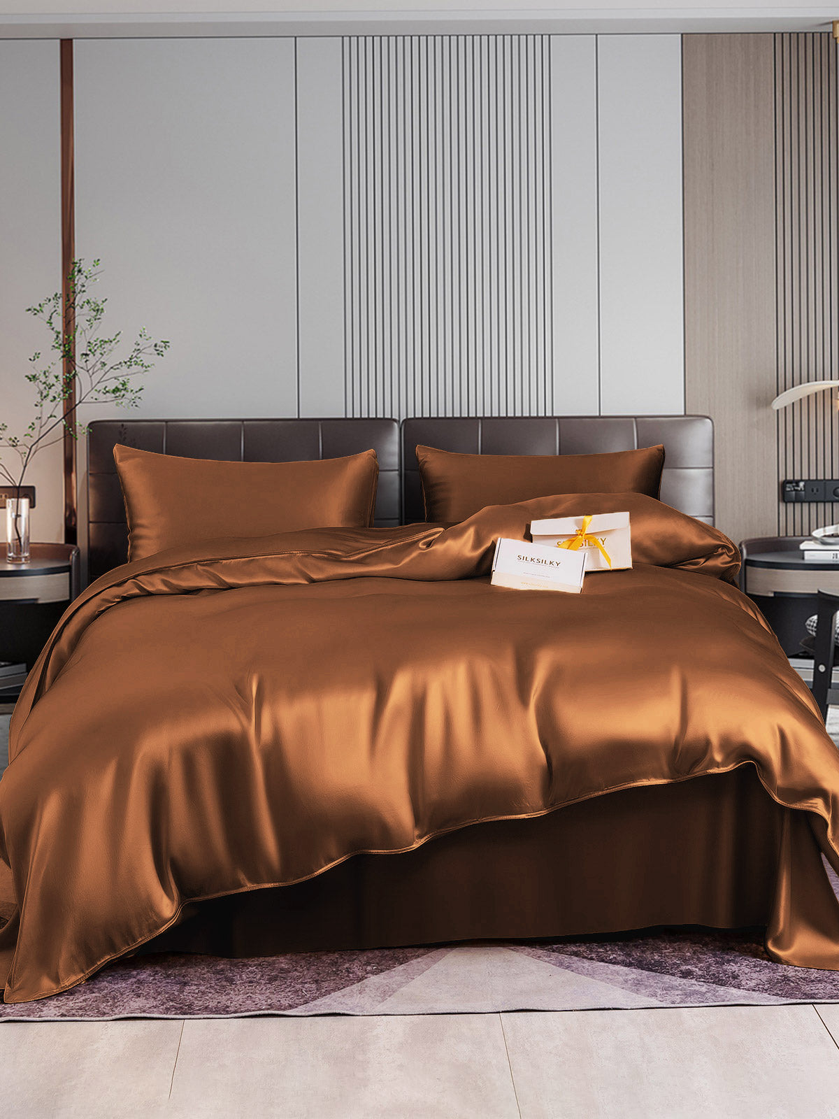[Kahvi] SilkSilky-FI 22Momme Bedding Set 001