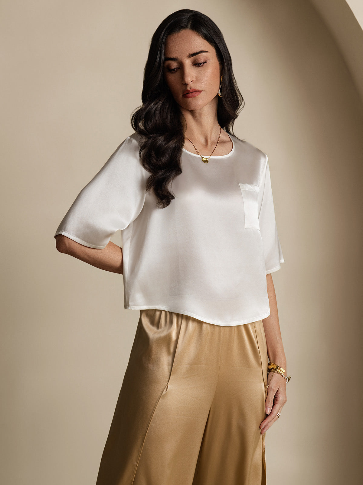 [Valkoinen] SilkSilky-FI Womens T-Shirt 006