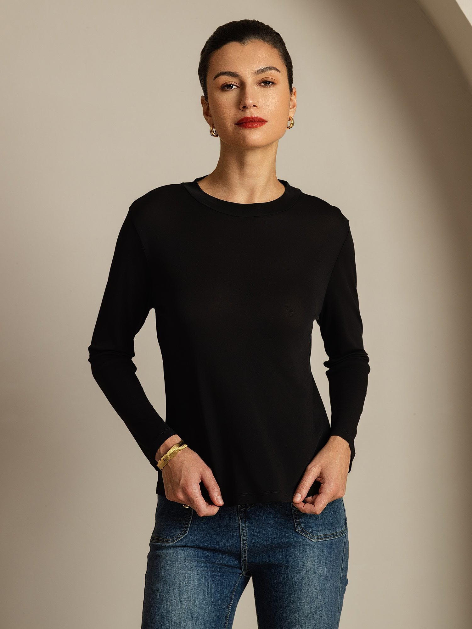 [Musta] SilkSilky-FI Womens T-Shirt 007