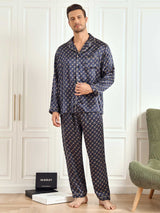 [Laivasto Ketju] SilkSilky-FI Long Sleeve Notkokaulus Miesten Pyjamat 004