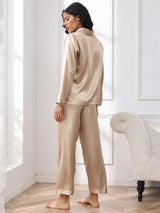[Samppanjankulta] SilkSilky-FI Long Sleeve Notkokaulus Naisten Pyjamat 002